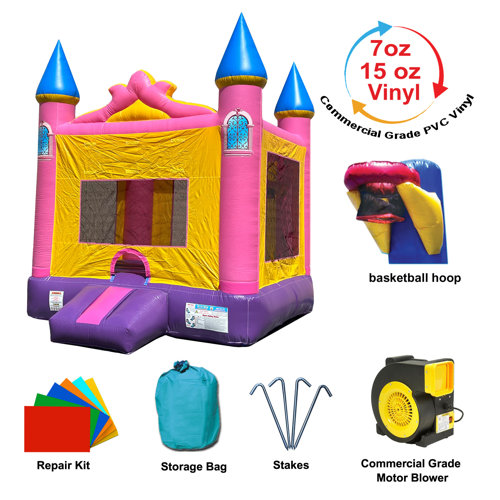 Jingo Jump 13' x 13' Bounce House and Air Blower Wayfair